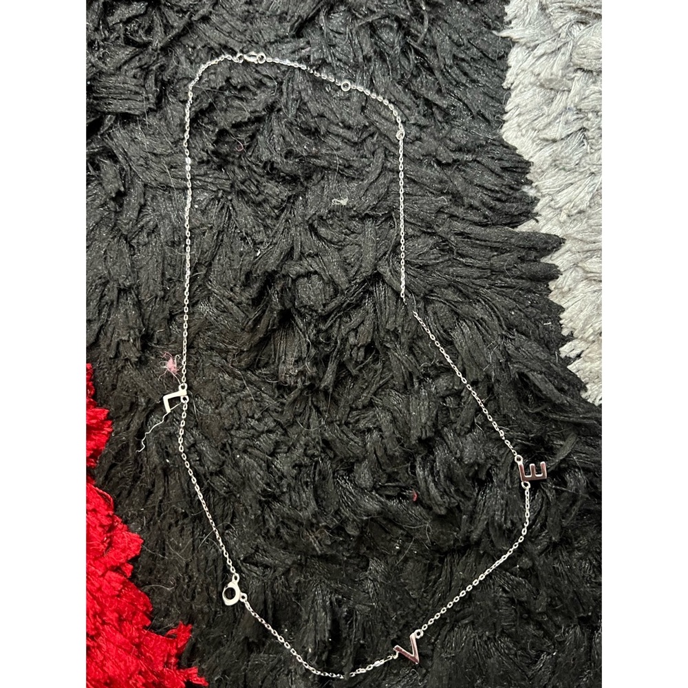 Love sterling silver necklace